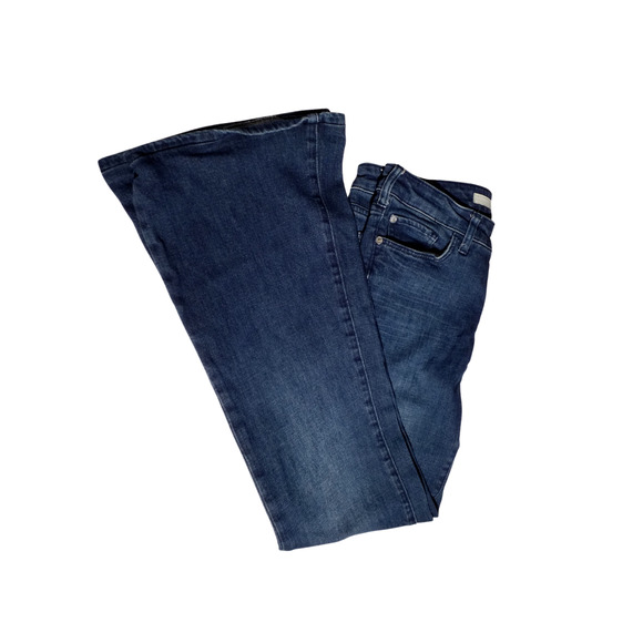 Pilcro by Anthropologie Flared Jeans | Size 28 | Mid Rise Stretch Denim - Picture 3 of 9